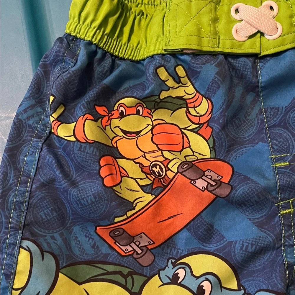 Kids Ninja Turtles Swim Shorts - Blue and Green